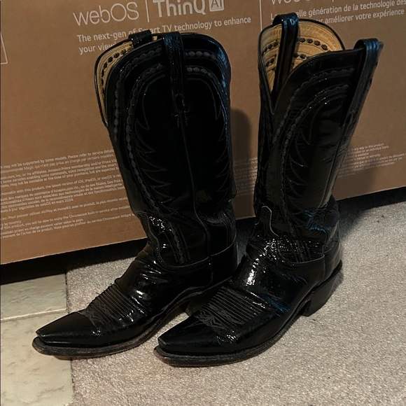 Lucchese 1883 black leather cowboy boots - Picture 2 of 6